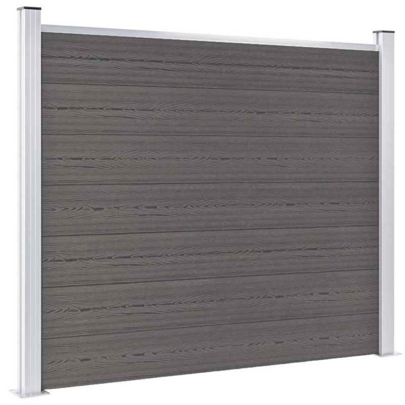 Panel ogrodzeniowy z WPC vidaXL 180x146 cm szary