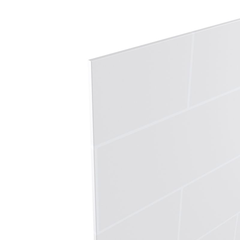 Panel przyblatowy laminowany GoodHome Nepeta 0,3 x 60 x 200 cm płytki metro / biały połysk