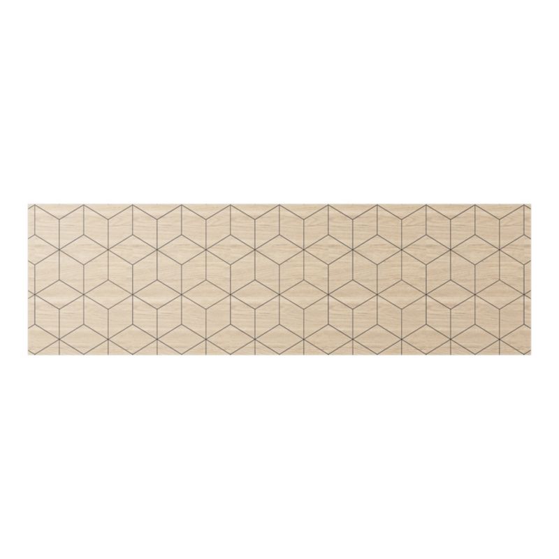 Panel przyblatowy Nepeta light wood geometry/polygon white 3 x 600 x 1800 mm