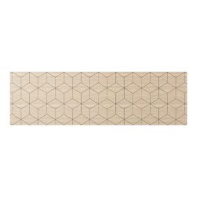 Panel przyblatowy Nepeta light wood geometry/polygon white 3 x 600 x 1800 mm