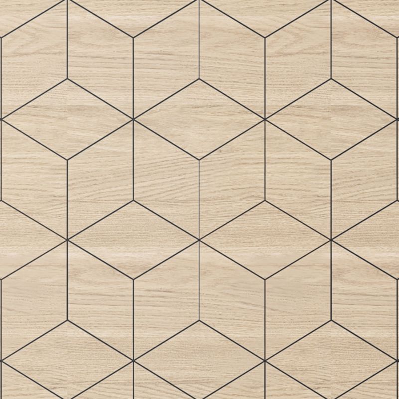 Panel przyblatowy Nepeta light wood geometry/polygon white 3 x 600 x 1800 mm