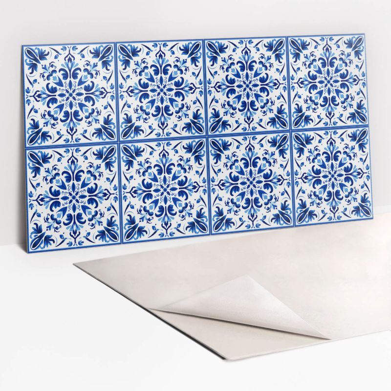 Panel samoprzylepny Tulup 100x50 cm Błękitny ornament 1 szt.