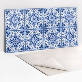 Panel samoprzylepny Tulup 100x50 cm Błękitny ornament 1 szt.