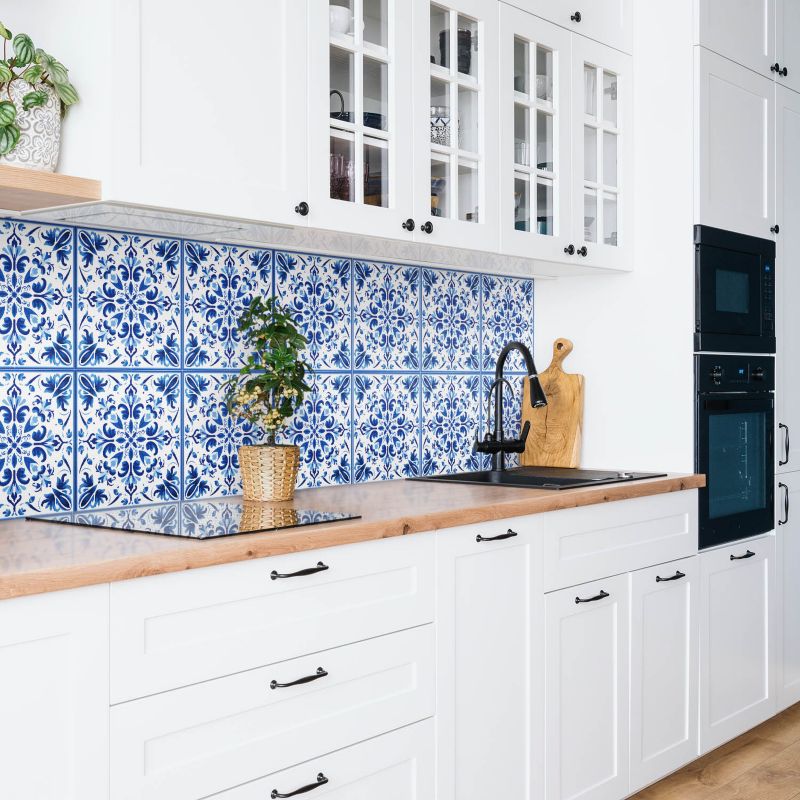 Panel samoprzylepny Tulup 100x50 cm Błękitny ornament 1 szt.