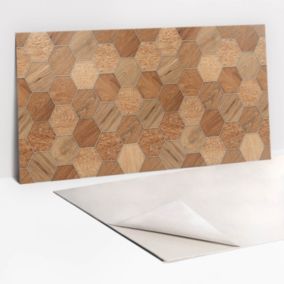 Panel samoprzylepny Tulup 100x50 cm Drewniana geometria 1 szt.