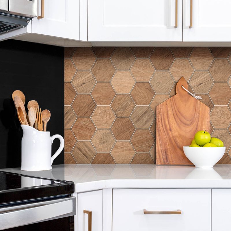 Panel samoprzylepny Tulup 100x50 cm Drewniana geometria 1 szt.