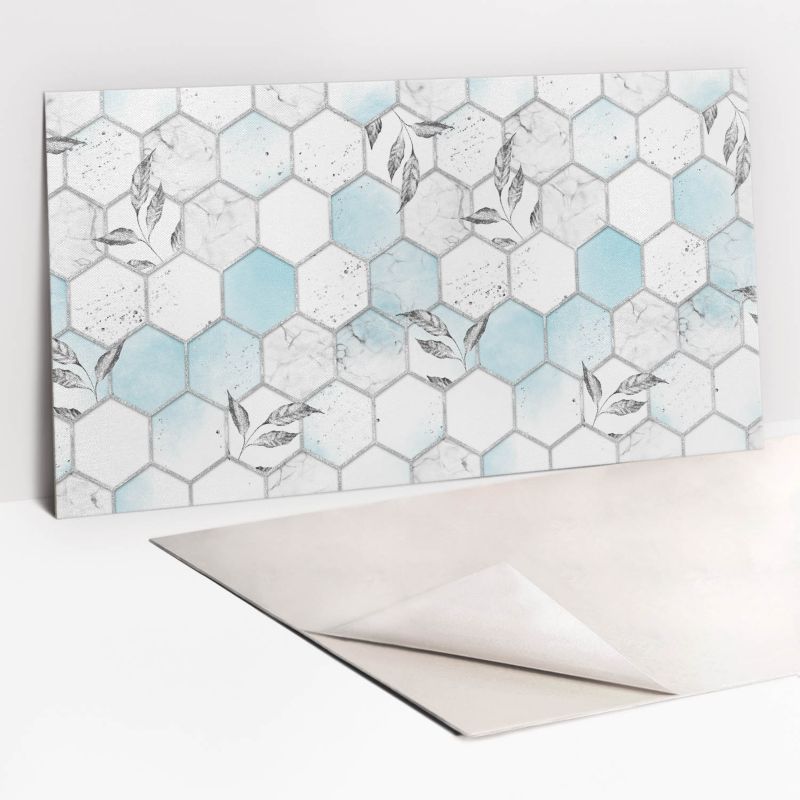 Panel samoprzylepny Tulup 100x50 cm Heksagony i liście 1 szt.