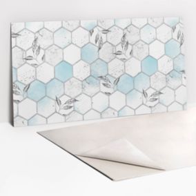 Panel samoprzylepny Tulup 100x50 cm Heksagony i liście 1 szt.