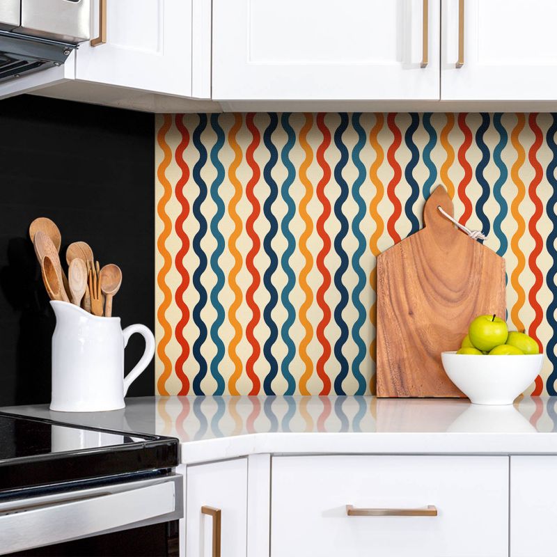 Panel samoprzylepny Tulup 100x50 cm Kolorowe fale boho 1 szt.