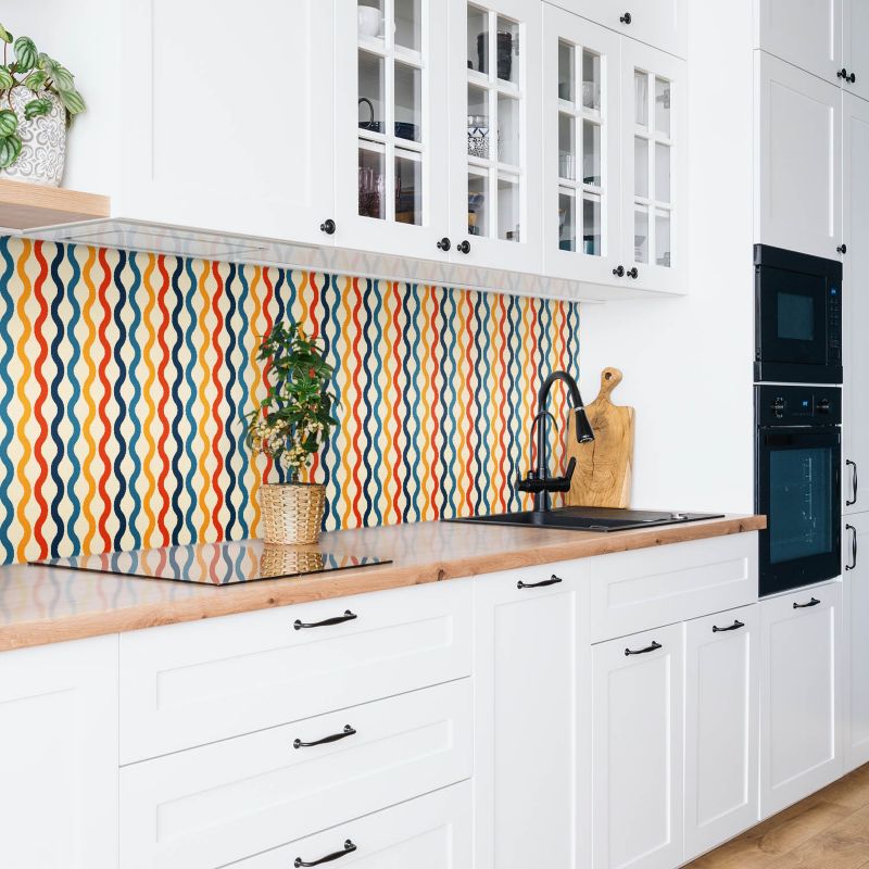 Panel samoprzylepny Tulup 100x50 cm Kolorowe fale boho 1 szt.