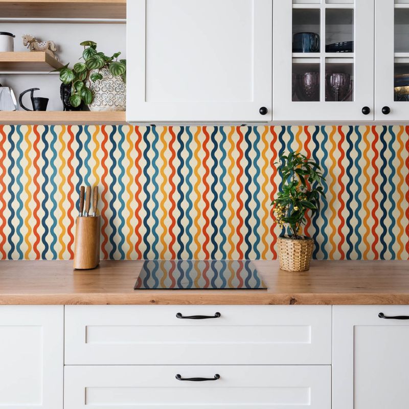 Panel samoprzylepny Tulup 100x50 cm Kolorowe fale boho 1 szt.