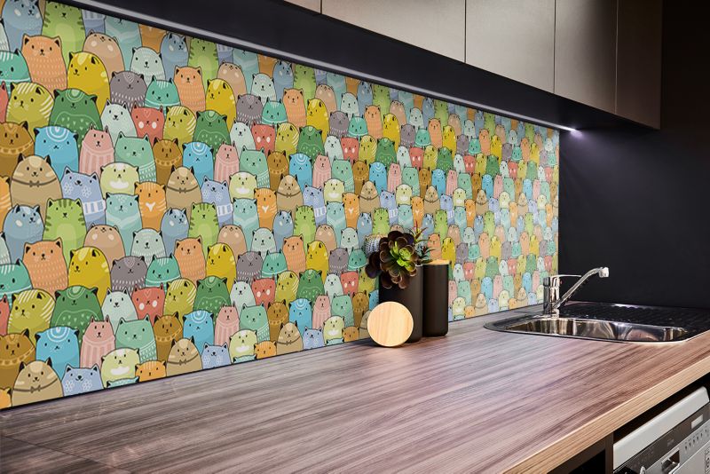 Panel samoprzylepny Tulup 100x50 cm Kolorowe koty 1 szt.