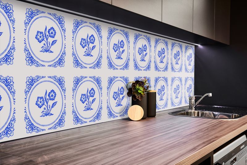 Panel samoprzylepny Tulup 100x50 cm Kwiat Azulejos 1 szt.