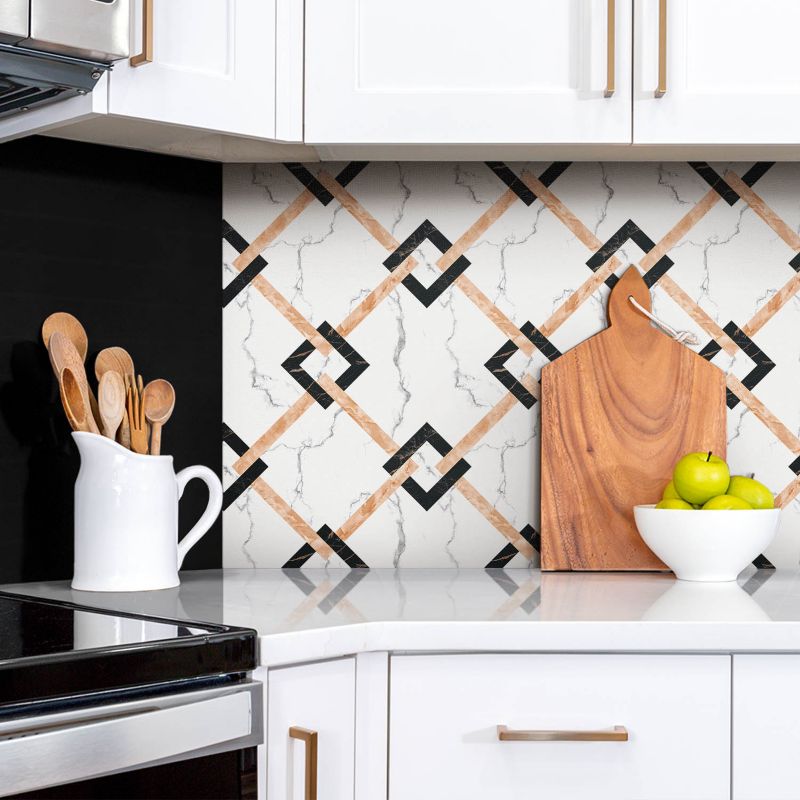 Panel samoprzylepny Tulup 100x50 cm Marmur i kwadraty 1 szt.