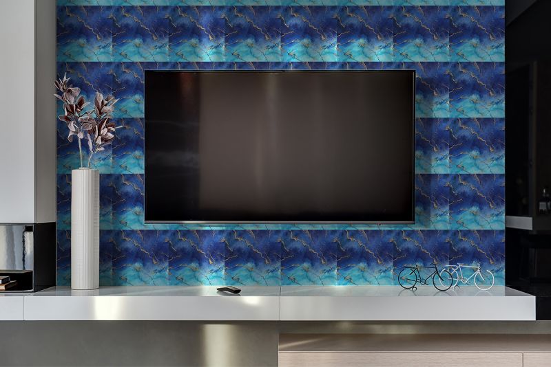 Panel samoprzylepny Tulup 100x50 cm Niebieski marmur 1 szt.