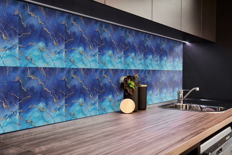 Panel samoprzylepny Tulup 100x50 cm Niebieski marmur 1 szt.