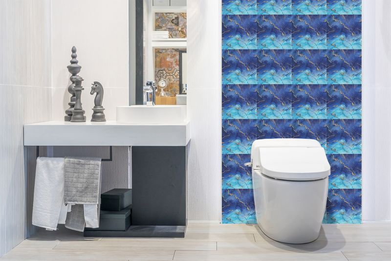 Panel samoprzylepny Tulup 100x50 cm Niebieski marmur 1 szt.