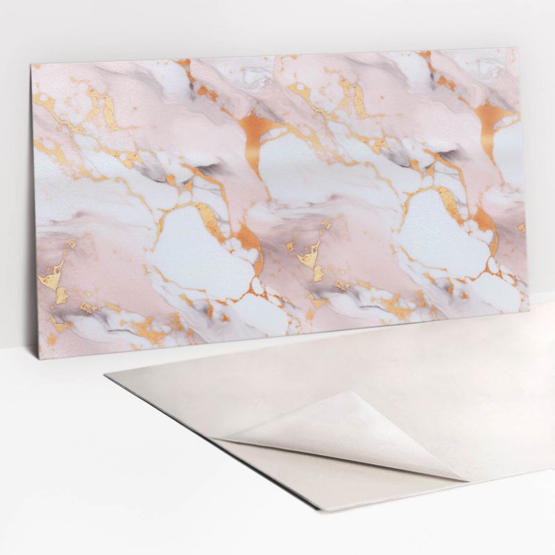 Panel samoprzylepny Tulup 100x50 cm Pastelowy marmur i złoto 1 szt.