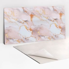 Panel samoprzylepny Tulup 100x50 cm Pastelowy marmur i złoto 1 szt.