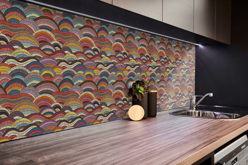 Panel samoprzylepny Tulup 100x50 cm Patchworkowe fale 1 szt.