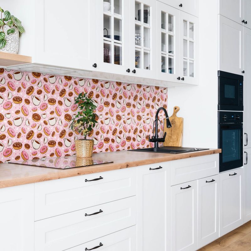 Panel samoprzylepny Tulup 100x50 cm Rysunkowe pączki i kawa 1 szt. II