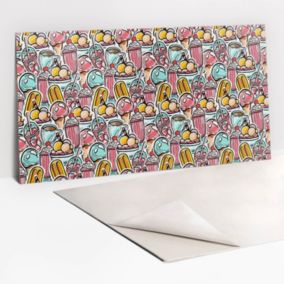 Panel samoprzylepny Tulup 100x50 cm Rysunkowe słodycze 1 szt. II