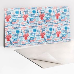 Panel samoprzylepny Tulup 100x50 cm Rysunkowy motyw jedzenia 1 szt. III