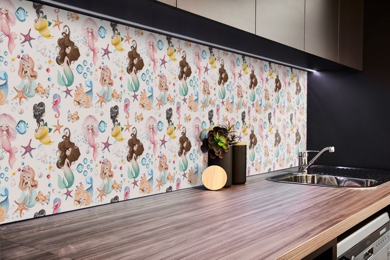 Panel samoprzylepny Tulup 100x50 cm Wzór małej syreny 1 szt.