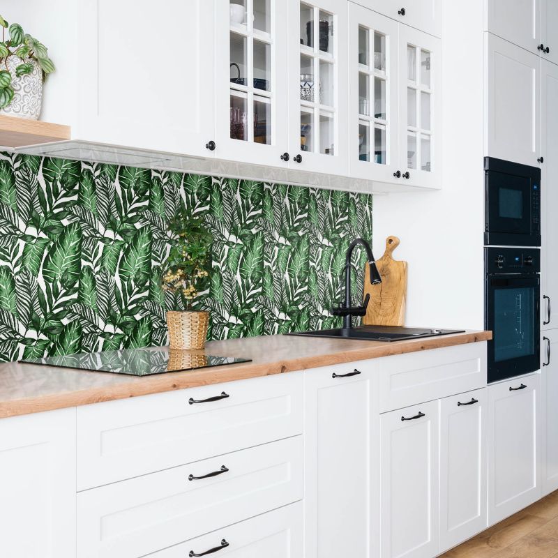 Panel samoprzylepny Tulup 100x50 cm Zielone liście 1 szt.