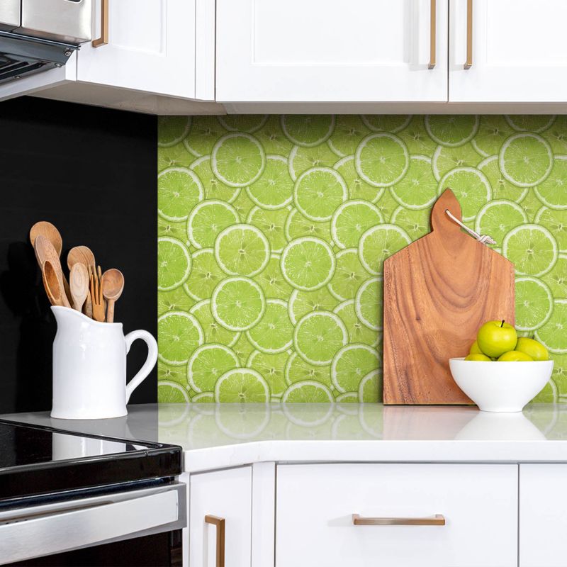 Panel samoprzylepny Tulup 100x50 cm Zielone plastry limonki 1 szt.