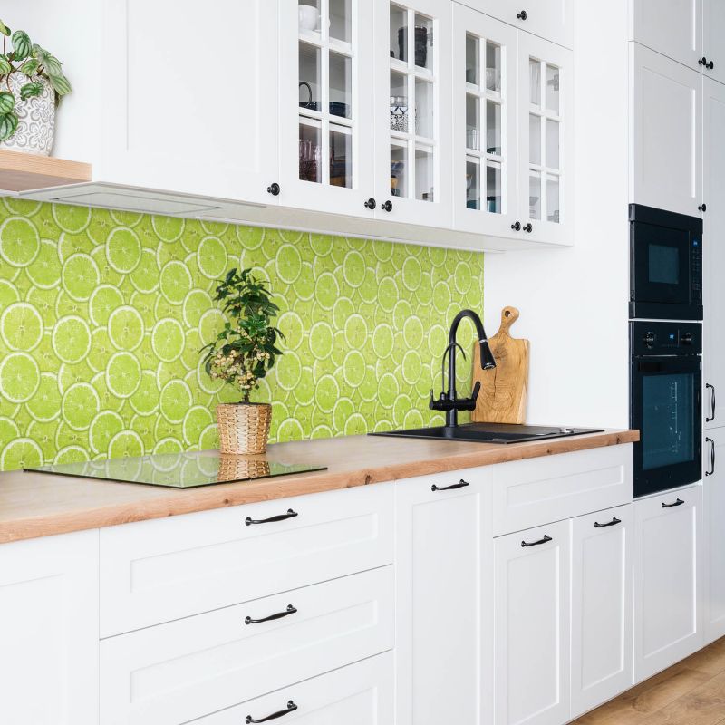 Panel samoprzylepny Tulup 100x50 cm Zielone plastry limonki 1 szt.