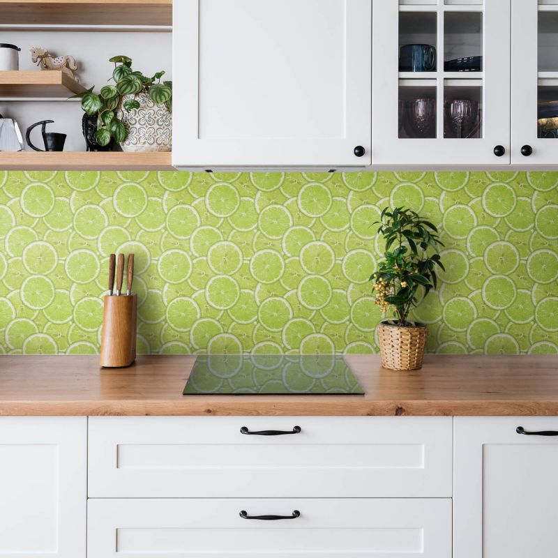 Panel samoprzylepny Tulup 100x50 cm Zielone plastry limonki 1 szt.