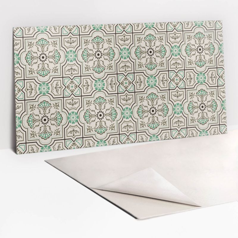 Panel samoprzylepny Tulup 100x50 cm Zielony ornament 1 szt.