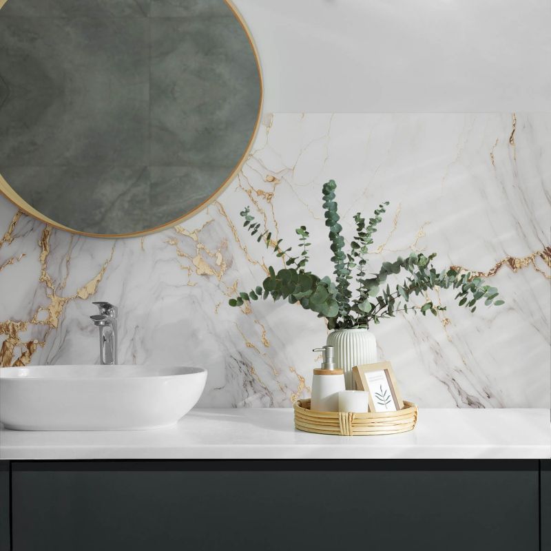Panel samoprzylepny Wallfluent 120x60 cm Stylowy marmur z delikatnymi żyłkami 1 szt.