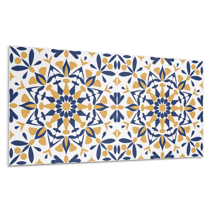 Panel samoprzylepny Wallfluent 120x60 cm Symetryczne kwiatowe ornamenty 1 szt.