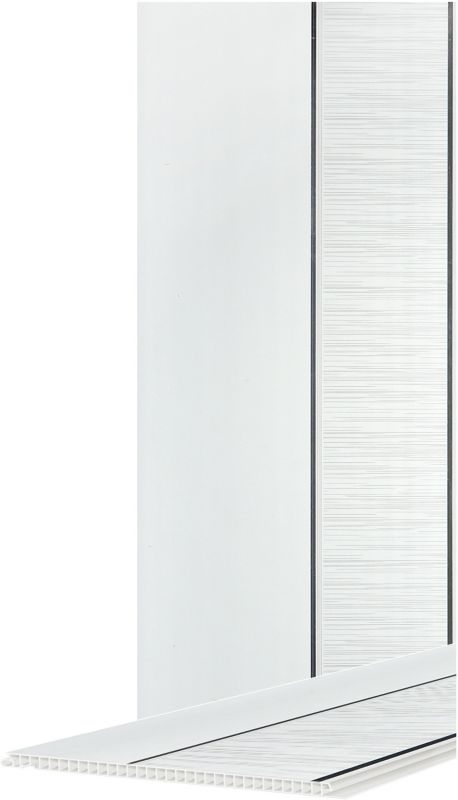 Panel ścienny PCV 2700 x 250 mm srebrny pas 3,38 m2