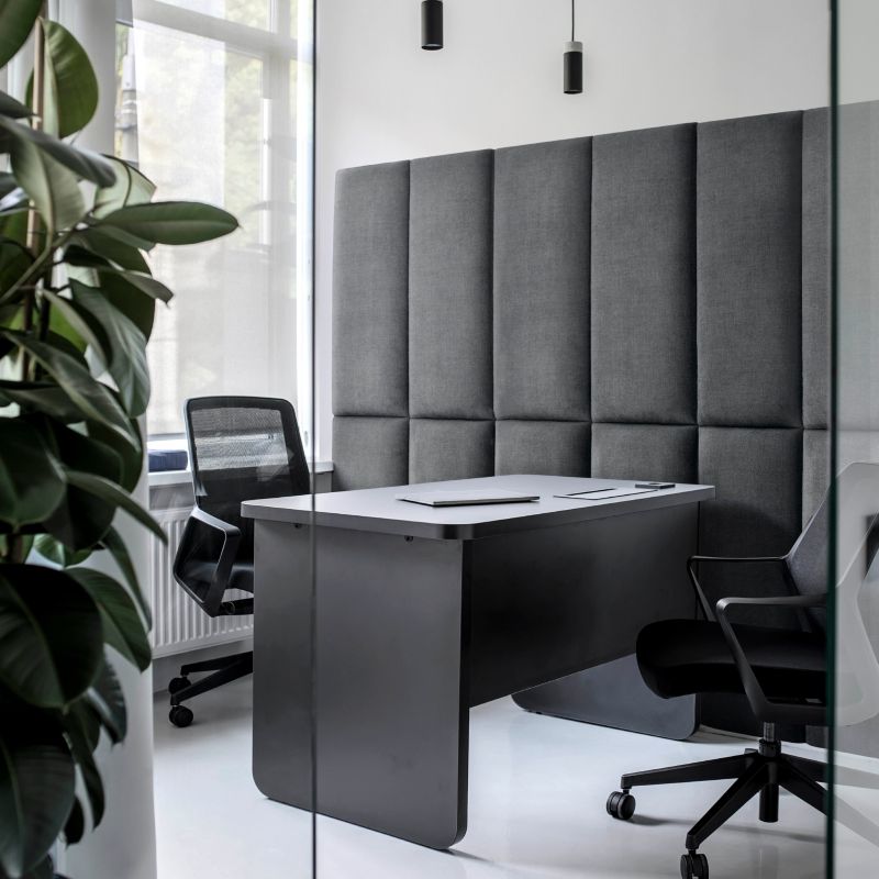 Panel ścienny tapicerowany Stegu Mollis prostokąt 90 x 30 cm antracytowy