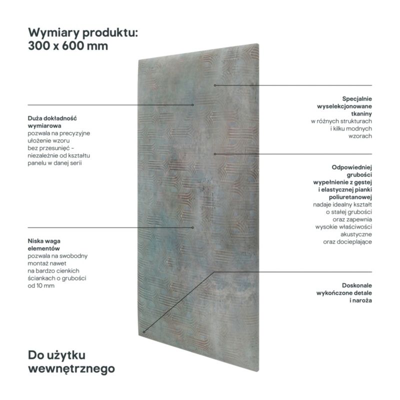 Panel ścienny tapicerowany Stegu Print 60 x 30 cm oriental