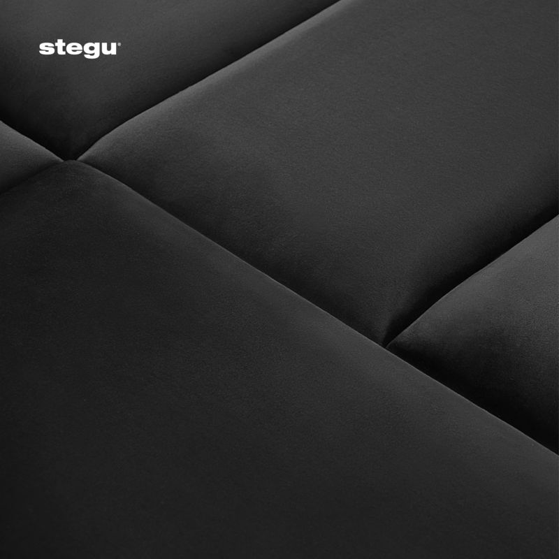 Panel tapicerowany ścienny Stegu wezgłowie 60x15 cm Czarny welur - akustyczny, dekoracyjny 1 szt.