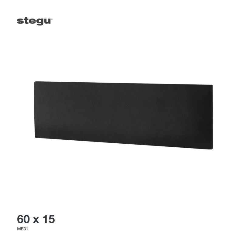 Panel tapicerowany ścienny Stegu wezgłowie 60x15 cm Czarny welur - akustyczny, dekoracyjny 1 szt.