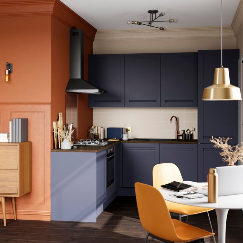Panel tylny do wyspy kuchennej GoodHome Stevia 200 x 89 cm blue mat