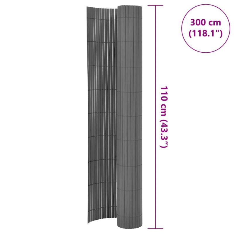 Panel vidaXL ogrodzeniowy dwustronny PVC szary odporny na UV 1 szt.