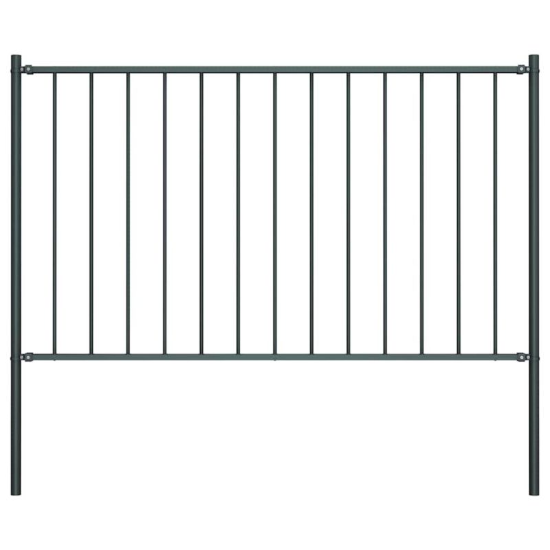 Panel vidaXL ogrodzeniowy stalowy malowany proszkowo antracytowy ze słupkami 1 szt.