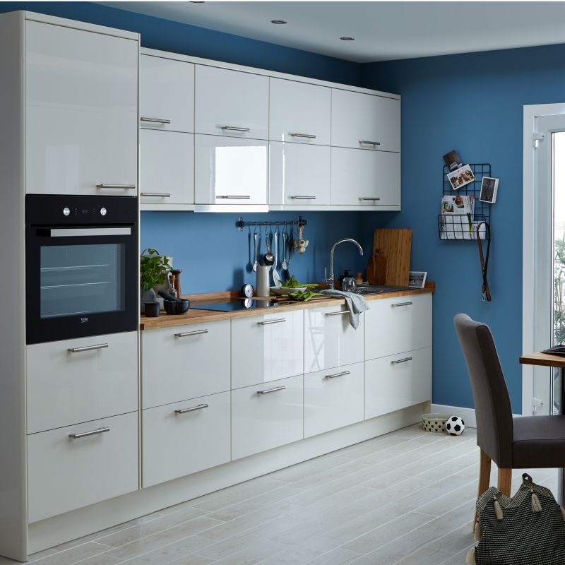 Panel wymienny do szafki wiszącej wysokiej GoodHome Stevia 32 x 90 cm kremowy połysk