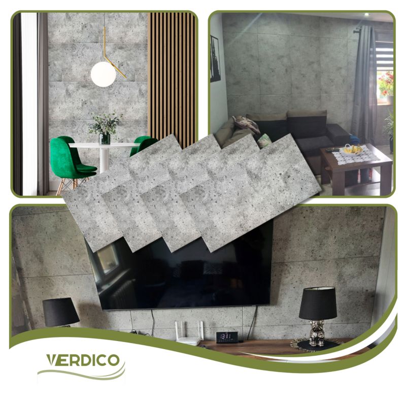 Panele Ścienne Szary Beton Architektoniczny VERDICO Kasetony Sufitowe 0,50 m2. 1 szt.