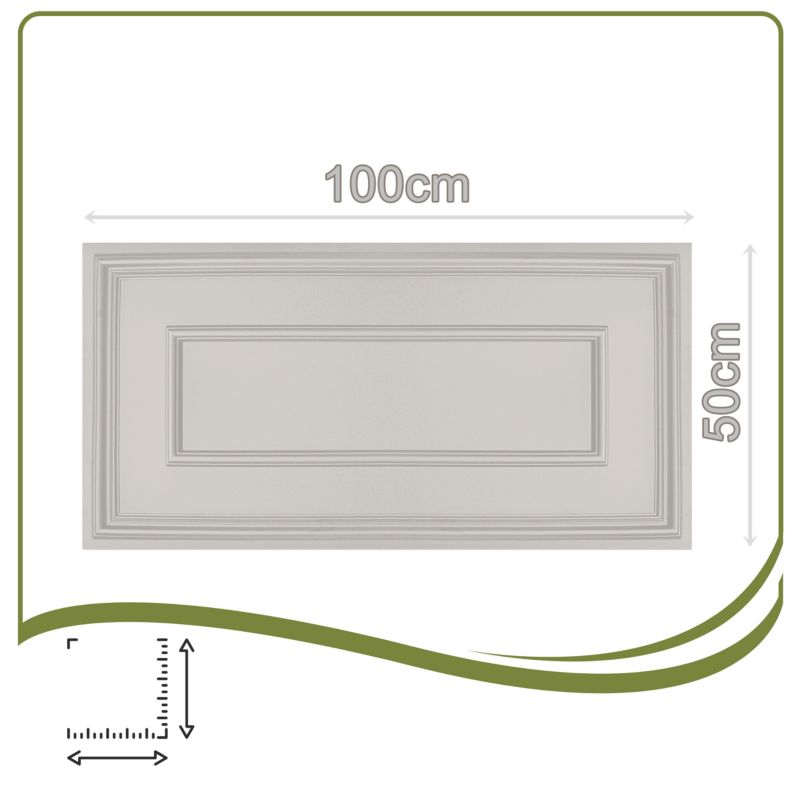 Panele Ścienne VERDICO Kasetony Sufitowe Rama KASZMIR 100x50cm Sztukateria ścienna polistyren 0,50m2. 1 szt.