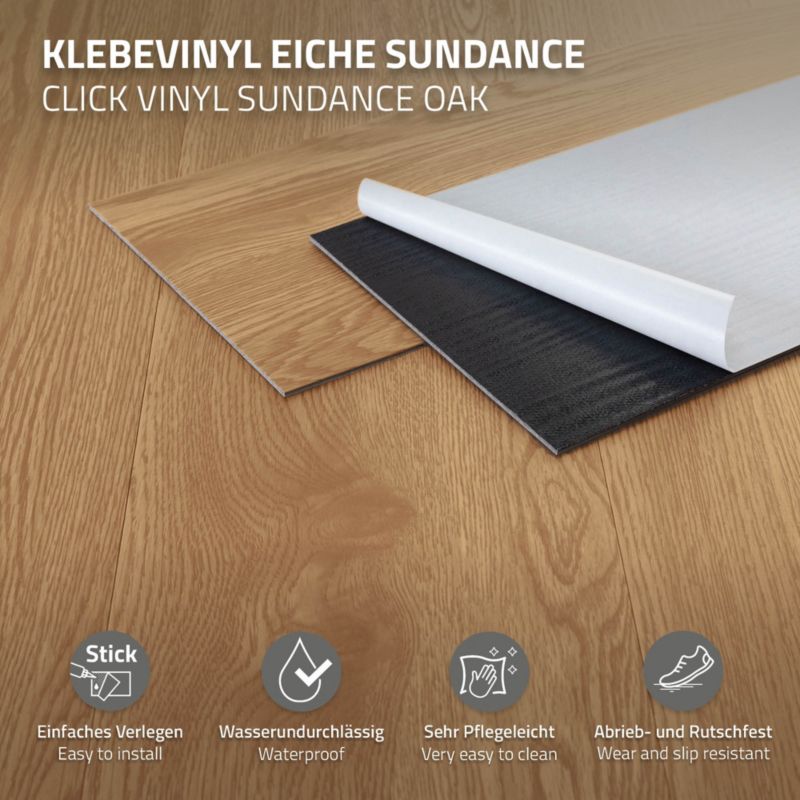 ML-Design PVC podlahové panely 91,5 x 15,3 cm x 2 mm samolepící vinylové desky Sundance dub set 2,23 m2 balení 16 ks.