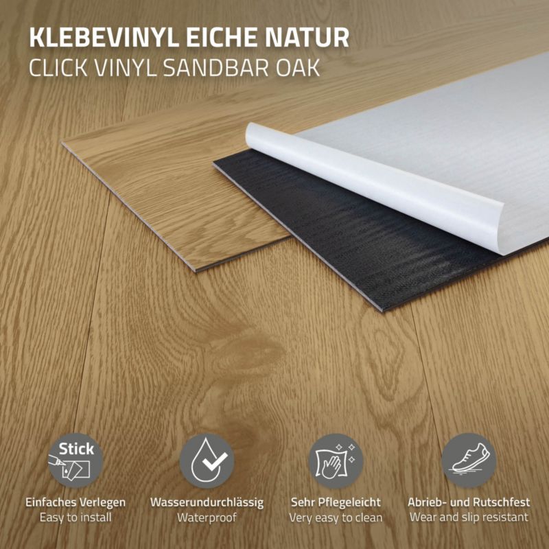 ML-Design PVC podlahové dílce 91,5 x 15,3 cm x 2 mm samolepící vinylová prkna přírodní dub sada 2,23 m2 balení 16 ks.