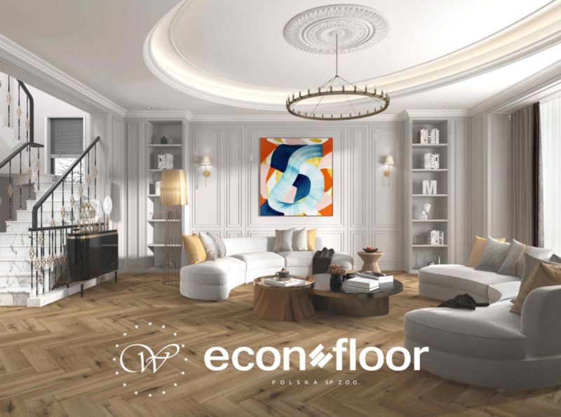 Panele podłogowe winylowe SPC Econfloor 3239H-55 Herringbone 55 Oak Goral 610 mm x 126 mm x 5,7 mm - 2,31 m²