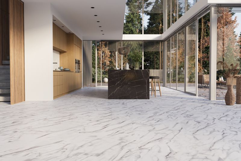 Panele podłogowe winylowe SPC Marmur Bianco 5,0mm 120x30 - 1,44m2 - 4szt.